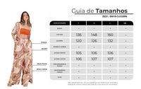 Calça Pantalona Bege Estampa Cashmere Yacamim A36