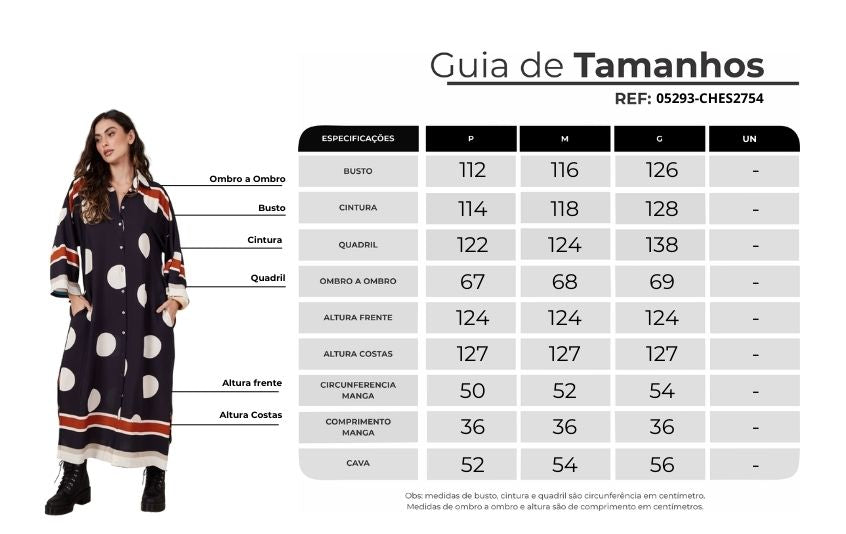Chemise Midi Amplo Preto Estampa De Poá Yacamim M7