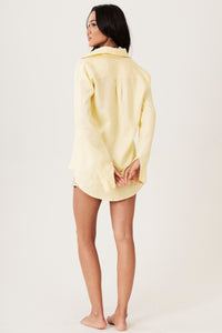 Camisa 100% Linho Cambraia Amarelo Yacamim A1