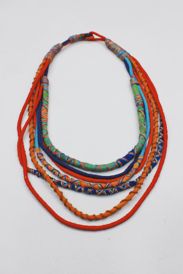 Colar Artesanal De Cordas Coloridas Yacamim #494