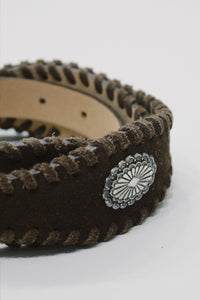 Cinto De Couro Marrom Escuro Com Fivela Metática Yacamim #666