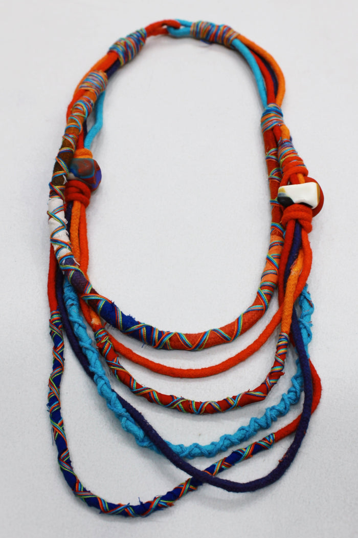 Colar Artesanal De Cordas Coloridas Yacamim #567