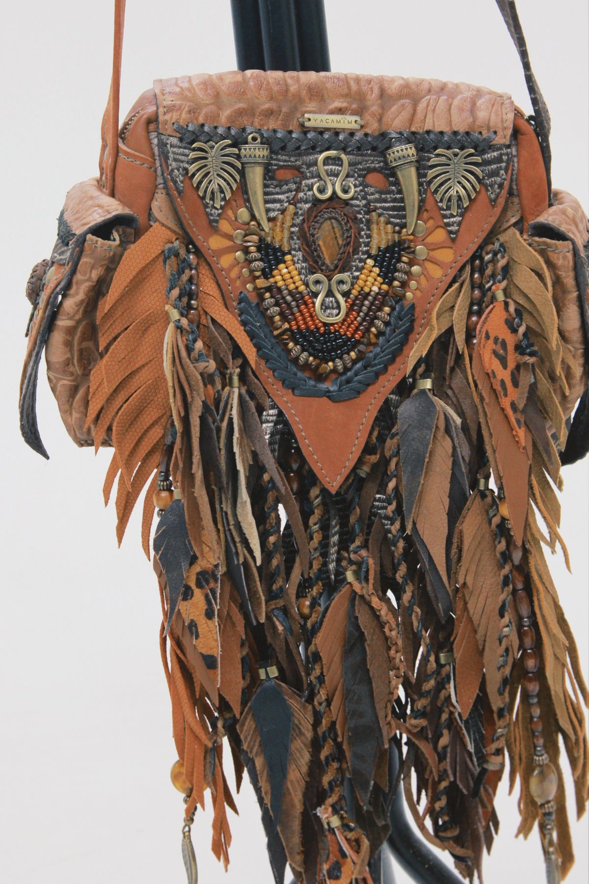 Bolsa De Couro Artesanal Juma Pequena Yacamim #633