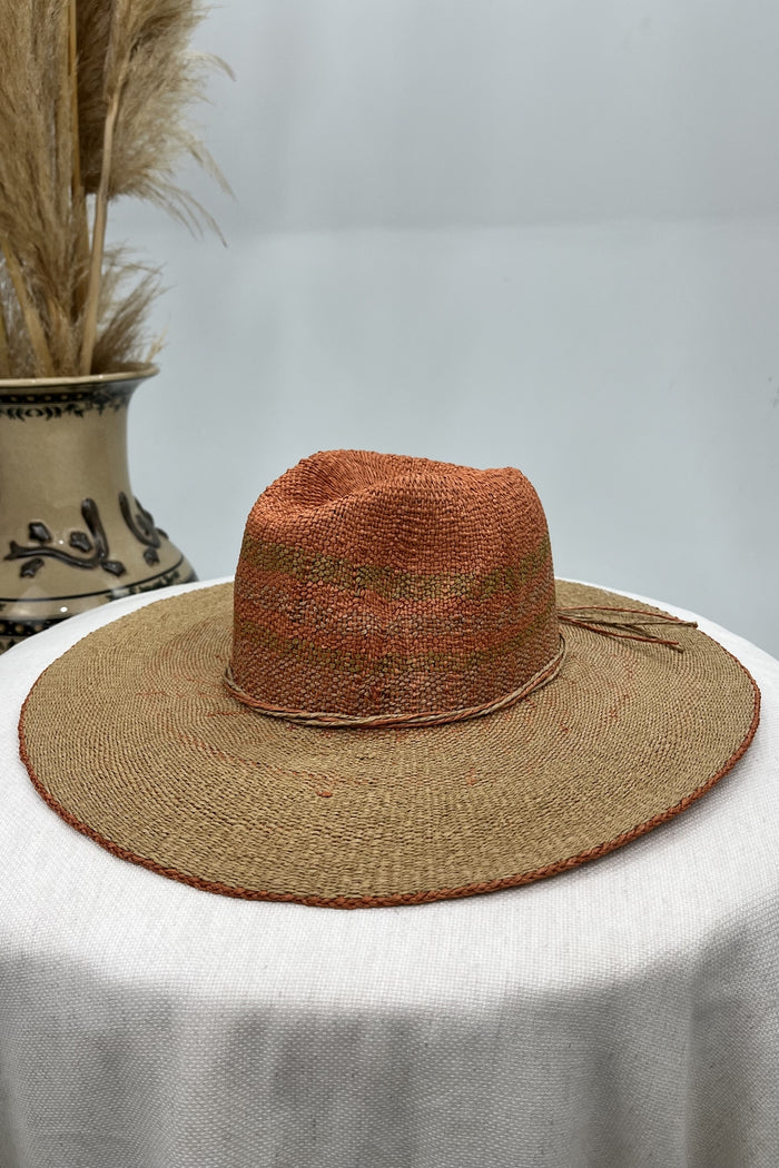 Chapéu De Palha Laranja Com Detalhes De Cordas Yacamim #198