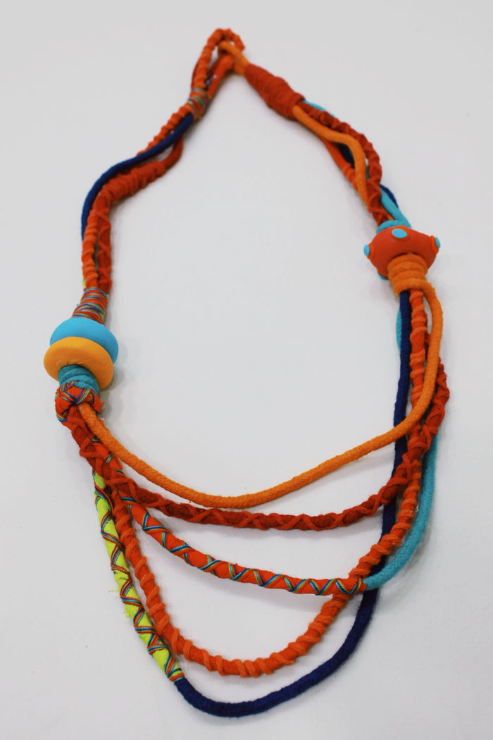 Colar Artesanal De Cordas Coloridas Yacamim #749