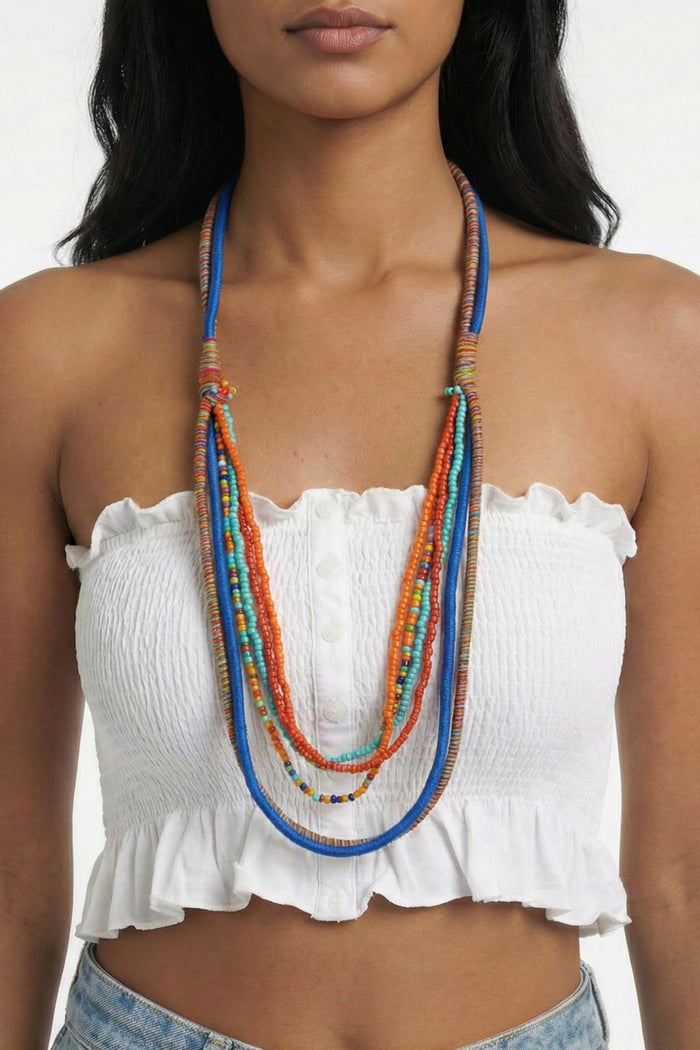 Colar Artesanal De Cordas Coloridas Yacamim #803