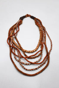 Colar Artesanal De Cordas Marrons Yacamim #411