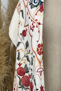 Cachecol Cashmere Off White Bordado Yacamim #236