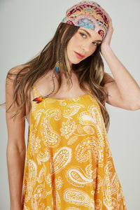 Vestido Longo Amplo Amarelo Degradê Cashmere Yacamim D21