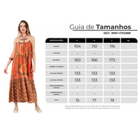 Vestido Midi Olinda 100% Algodão Laranja Patchwork Yacamim R5