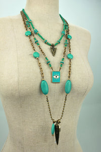 Colar Artesanal Com Pingentes De Pedras Yacamim #348