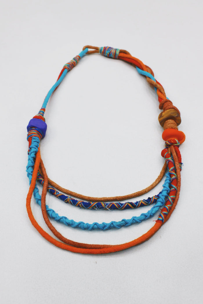 Colar Artesanal De Cordas Coloridas Yacamim #493