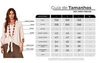 Camisa Mangas 3/4 Com Amarração Na Frente Bege Yacamim A1