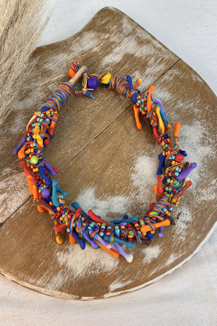 Colar Artesanal De Cordas Coloridas Yacamim #303