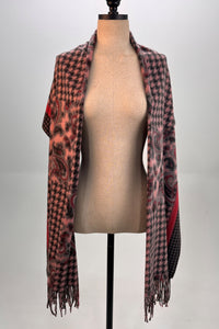 Cachecol Manta Cashmere Rosa Claro Xadrez Yacamim #330