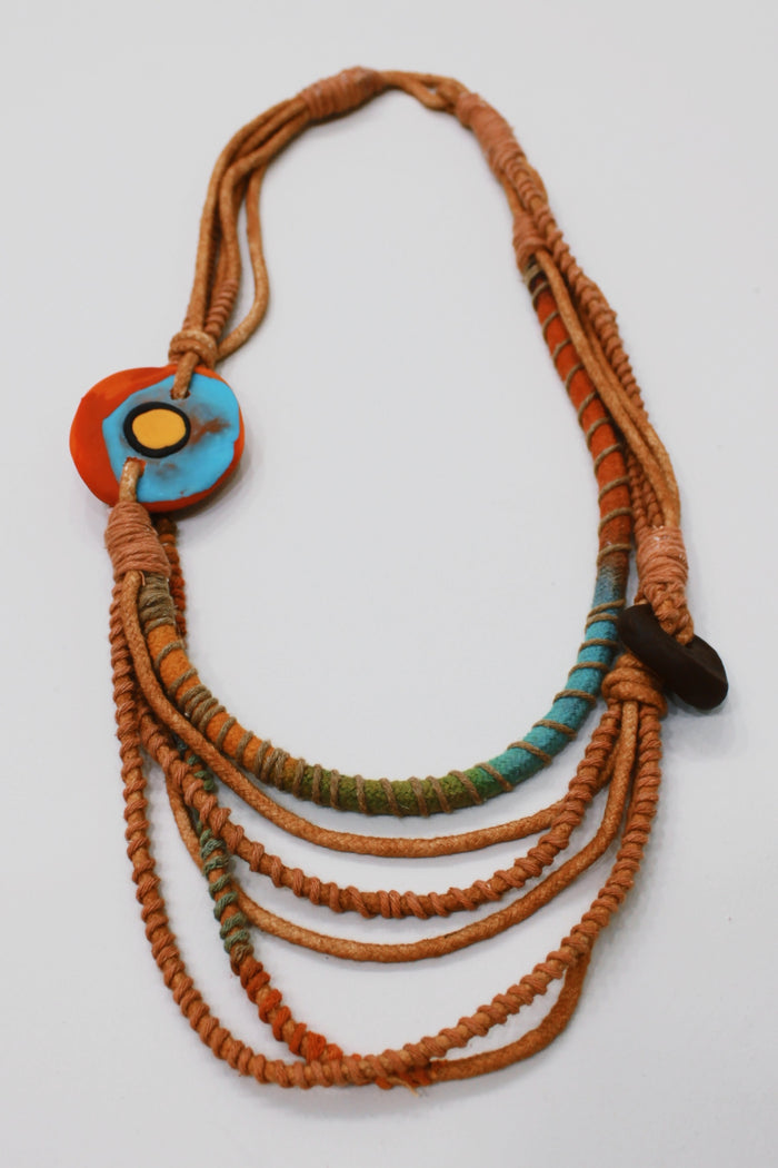 Colar Artesanal De Cordas Coloridas Yacamim #731