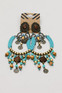 Brinco De Miçangas E Macramê Verde Yacamim #615