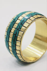 Pulseira Bracelete De Metal Com Pedras Yacamim #582