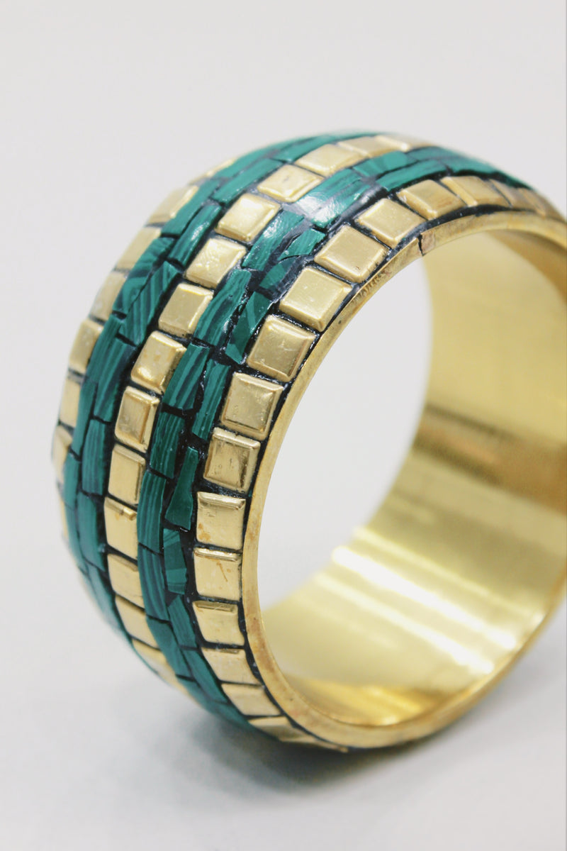 Pulseira Bracelete De Metal Com Pedras Yacamim #582