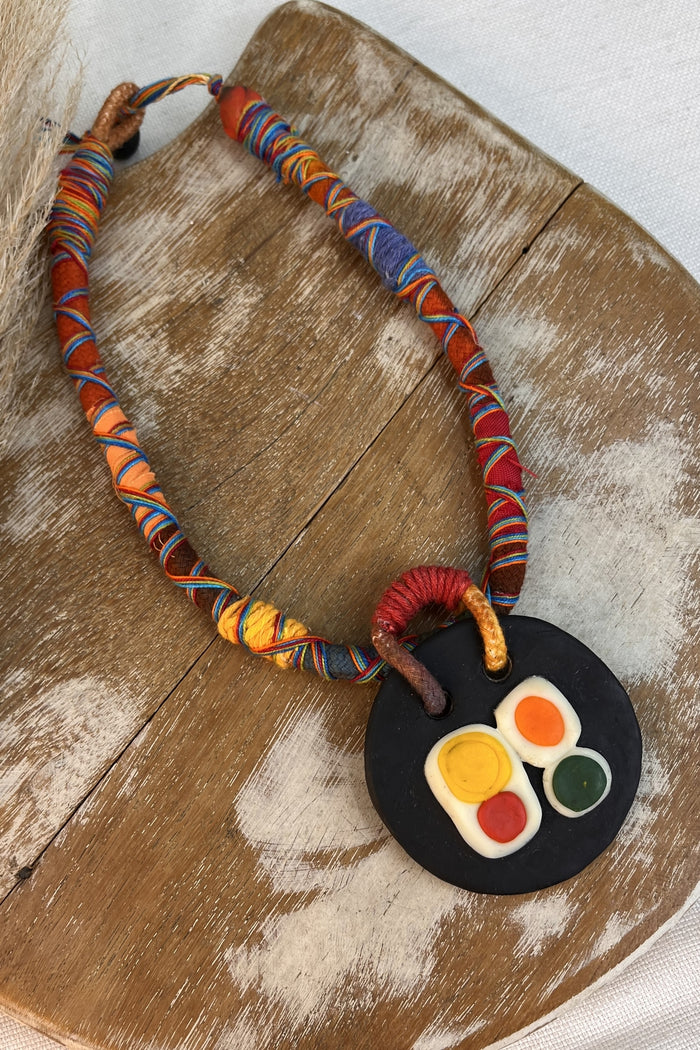 Colar Artesanal De Cordas Coloridas Yacamim #298