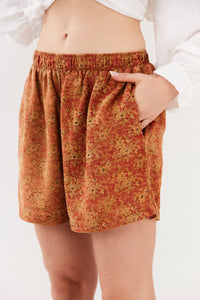 Shorts Paraty 100% Algodão Laranja Estampado Yacamim A2