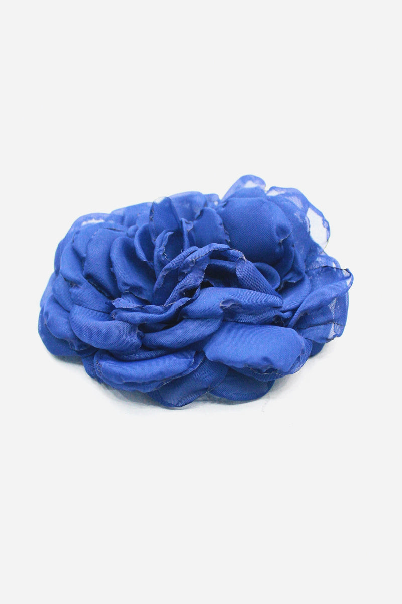 Presilha De Cabelo Flor De Tule Azul Marinho Yacamim #437