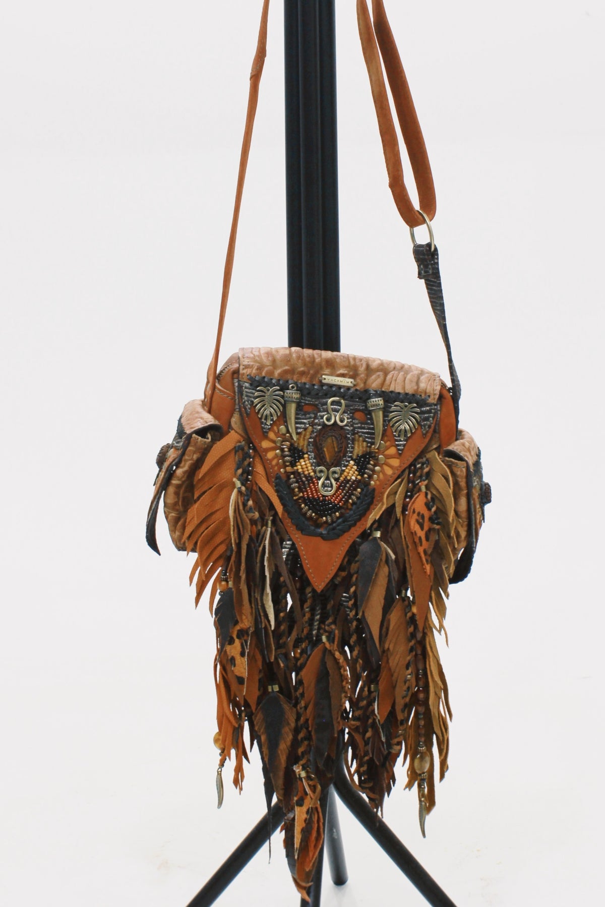 Bolsa De Couro Artesanal Juma Pequena Yacamim #633