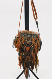 Bolsa De Couro Artesanal Juma Pequena Yacamim #633