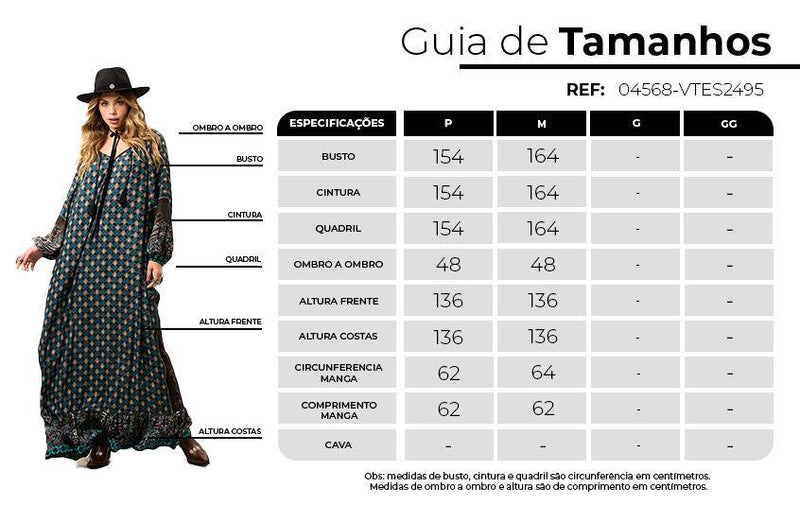 Vestido Longo Com Mangas Longas Bufantes Preto Estampado Yacamim D26