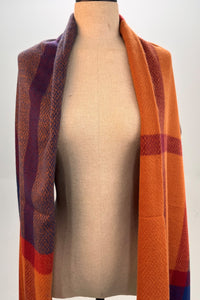 Cachecol Manta Cashmere Laranja Estampado Yacamim #329