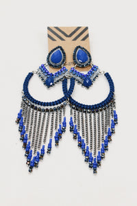 Brinco De Miçangas E Macramê Ultravioleta Yacamim #616