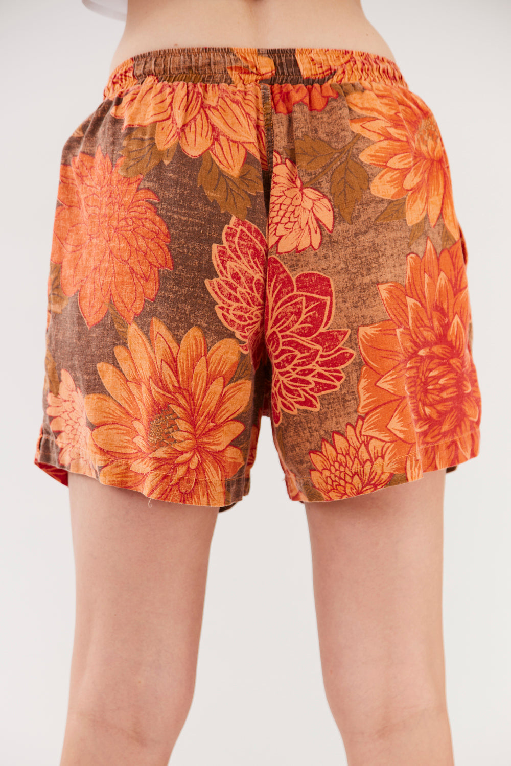 Shorts Paraty 100% Algodão Laranja Estampado Yacamim R3