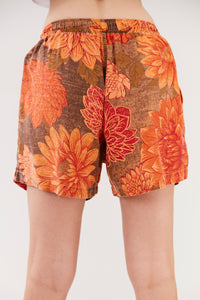 Shorts Paraty 100% Algodão Laranja Estampado Yacamim R3