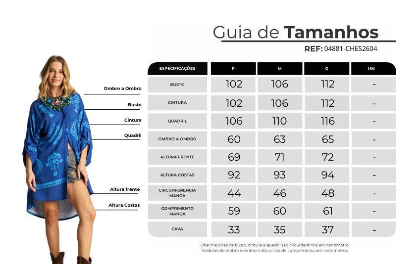 Chemise Curta Com Mangas 3/8 Azul Estampado Yacamim P5