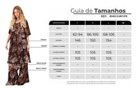 Calça Saruel Pantalona Estampa De Batik Marrom Yacamim H10