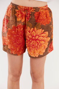 Shorts Paraty 100% Algodão Laranja Estampado Yacamim R3