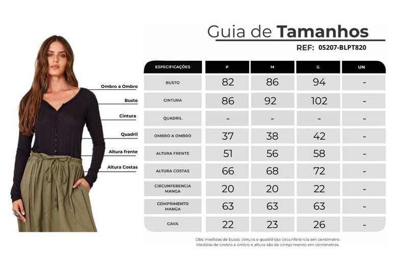 Blusa Básica Com Mangas Longas Justas Preta Yacamim B18
