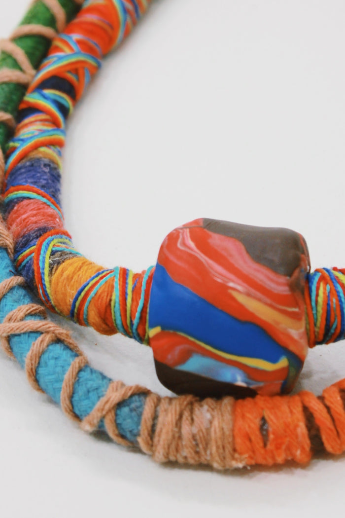 Colar Artesanal De Cordas Coloridas Yacamim #737