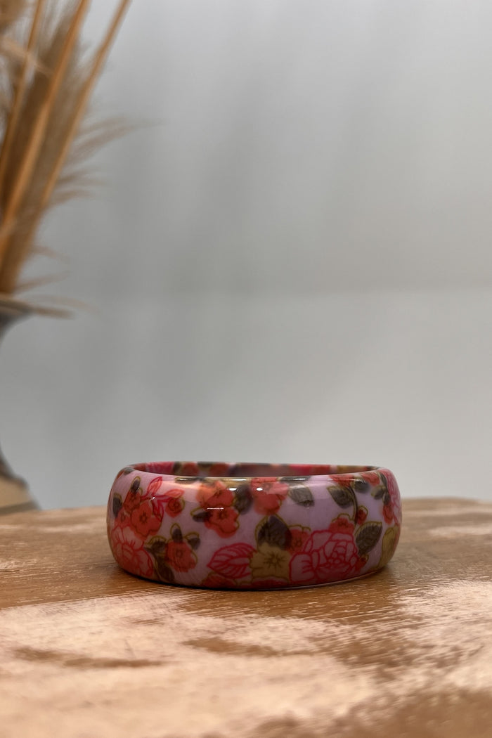 Pulseira Bracelete Estampa Floral Lilás Yacamim #274