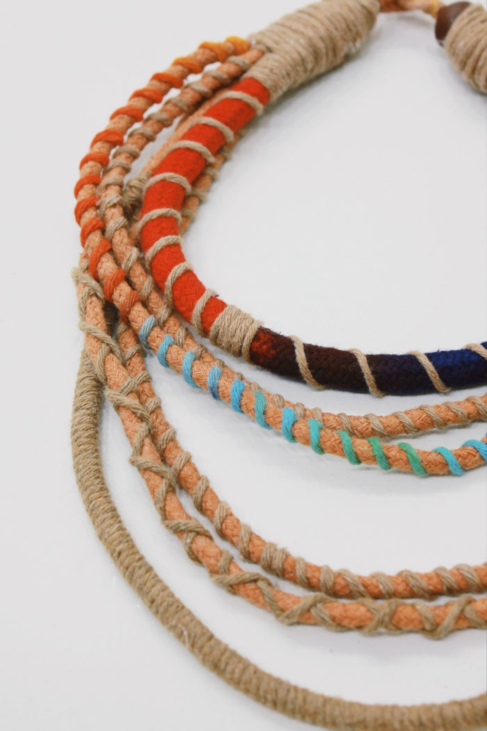Colar Artesanal De Cordas Coloridas Yacamim #742