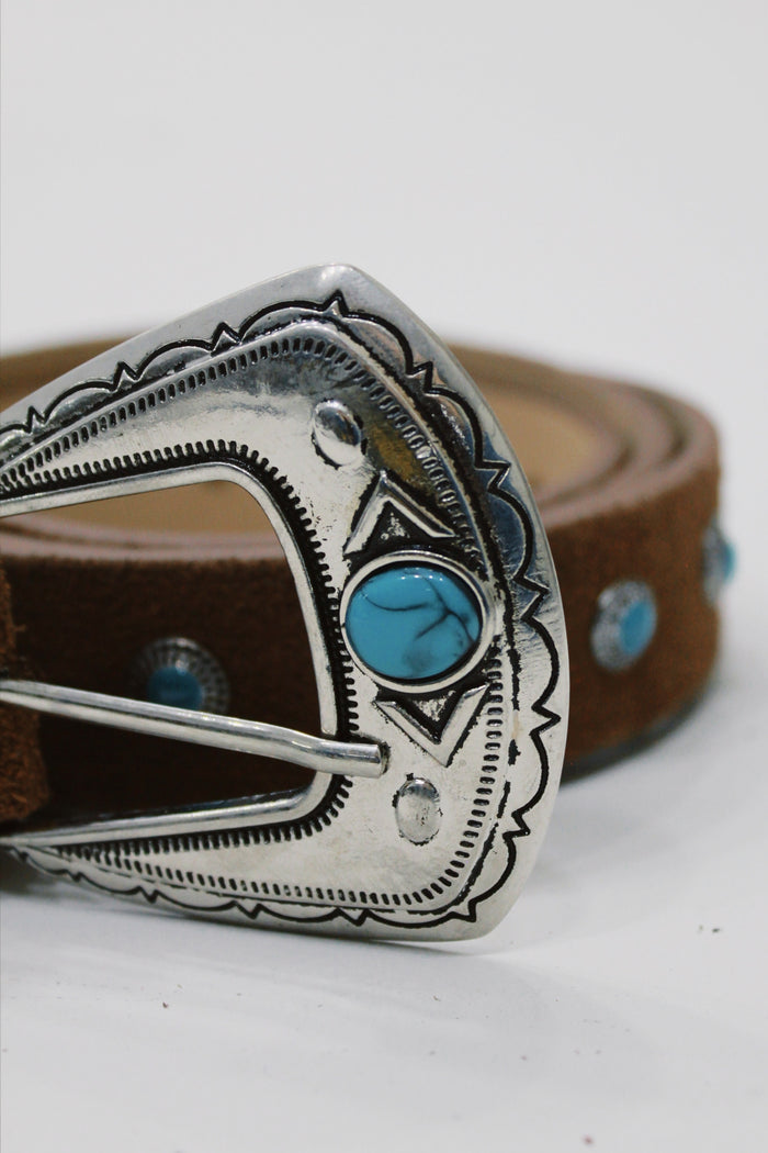 Cinto De Couro Marrom Com Fivela Metálica Yacamim #673