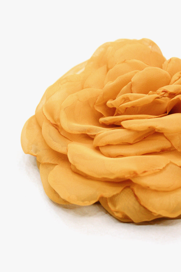 Presilha De Cabelo Flor De Tule Amarelo Yacamim #438