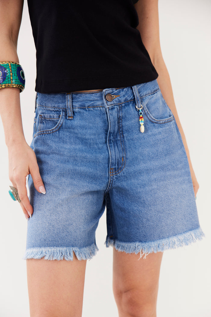 Shorts Jeans Azul Yacamim H8