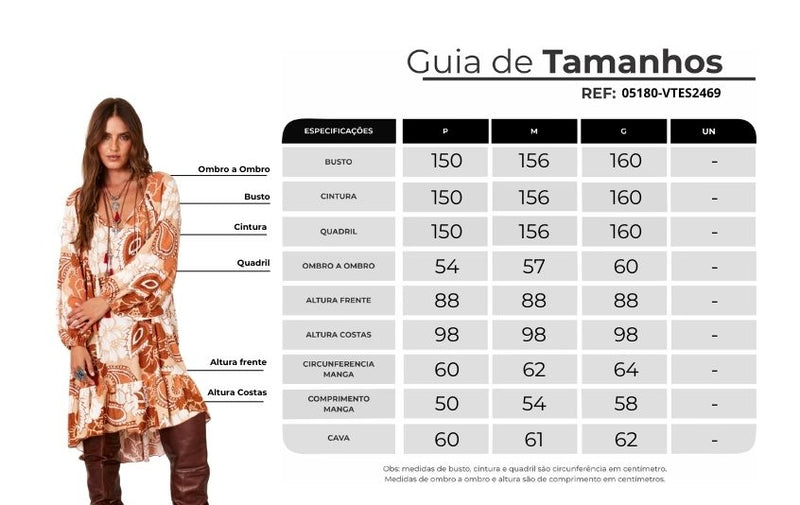 Vestido Curto Com Mangas Longas Marrom Estampado Yacamim C18