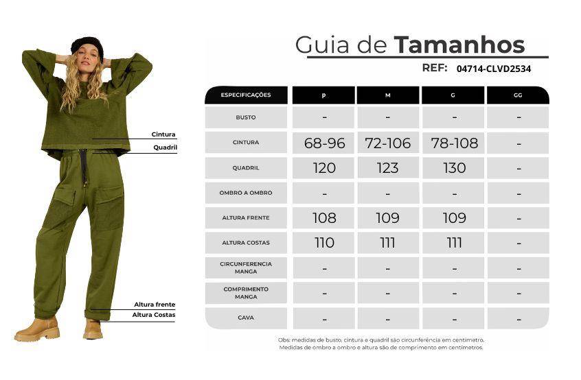 Calça Reta De Moletom Com Bolsos Frontais Verde Yacamim A22