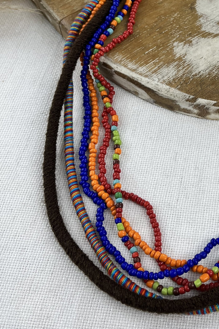 Colar Artesanal De Cordas Coloridas Yacamim #253