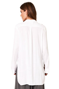Camisa Alongada Com Barra Arredondada Branca Yacamim A4
