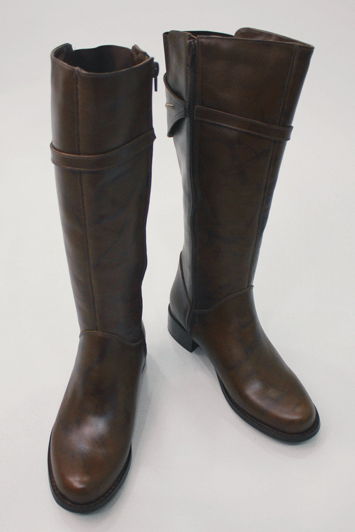 Bota De Couro Cano Longo Firenze Café Yacamim #469