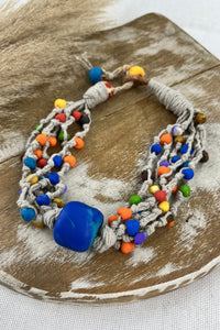 Colar Artesanal Com Massinhas Coloridas Yacamim #248