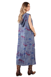 Vestido Midi Com Ombros Vazados E Capuz Yacamim D8